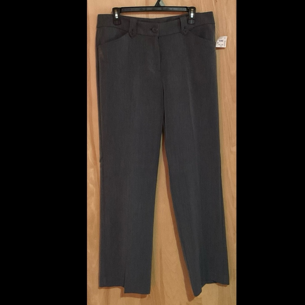 Jones New York Signature Stretch Dress Pants Gray Trousers NWT